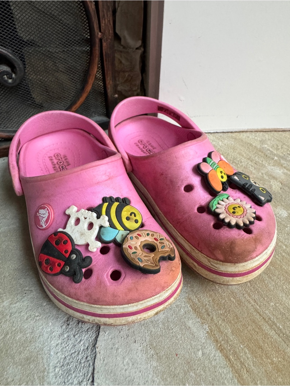 Crocs with Charms Girls Pink 10C